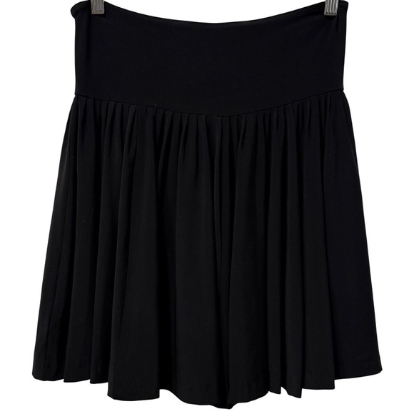 Norma Kamali Women's Ra‎ Ra Flounced Jersey Skater Skirt Pleated Black Small - Picture 1 of 3